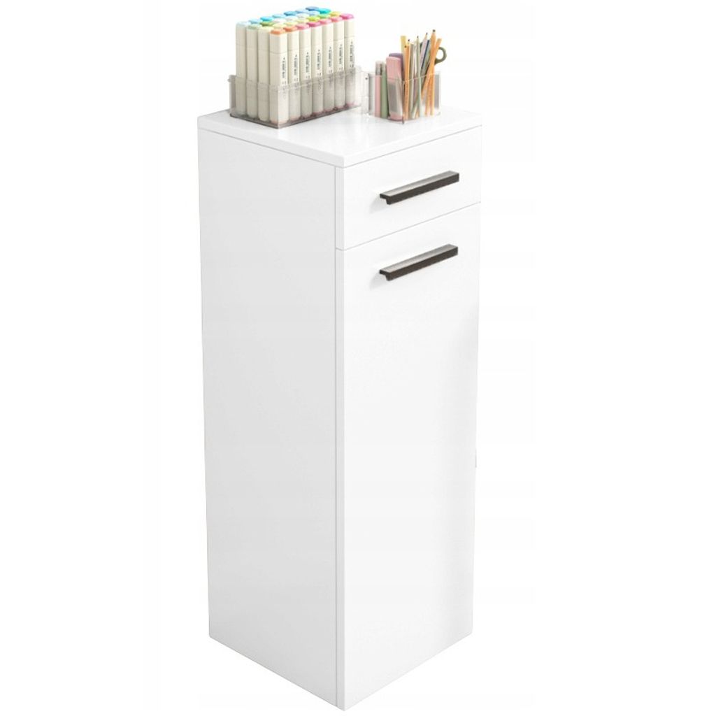Büro Bücherregal mit Schublade Regale stehend Schrank weiß Produktbild 