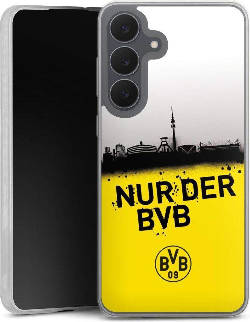 DeinDesign Slim Hülle für Samsung Galaxy S25 FE Silikon Case Ultra Dünn Handyhülle BVB Borussia Dortmund Statement