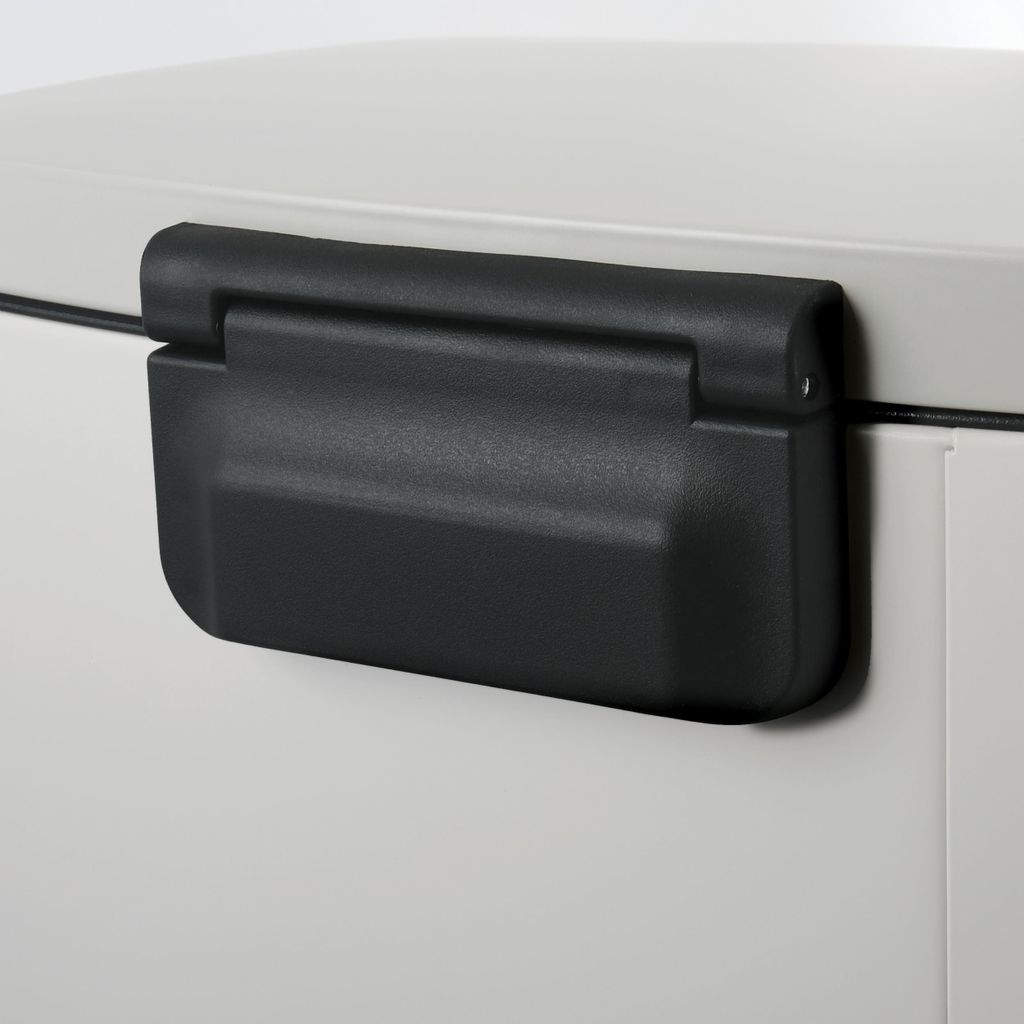 Spirella Abfalleimer 50 Liter Edelstahl mit Absenkautomatik und Inneneimer "Akira" Küche Mülleimer Softclose Abfalleimer weiß matt