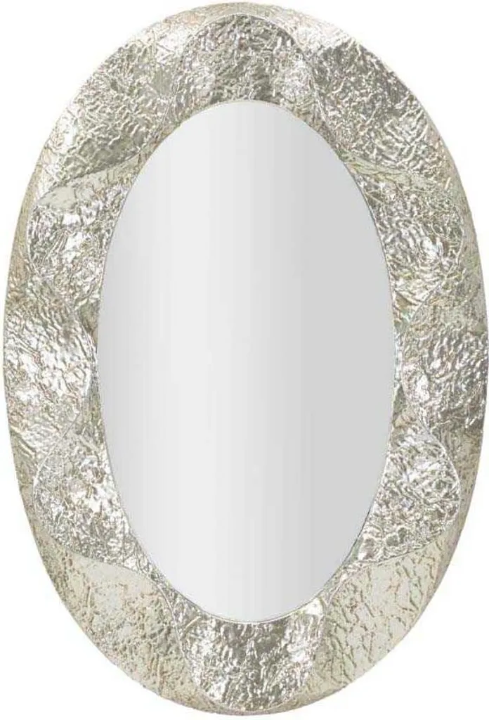 Miroir argenté en métal avec cadre profond 87,5x128 cm style luxe