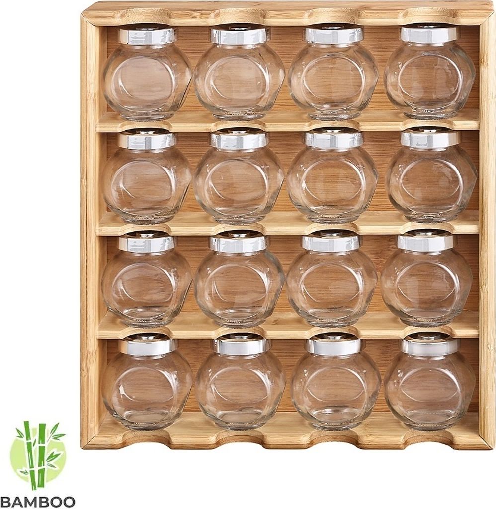 Kräuterregal mit 16 Kräutertöpfen aus Glas - Produktbild 6