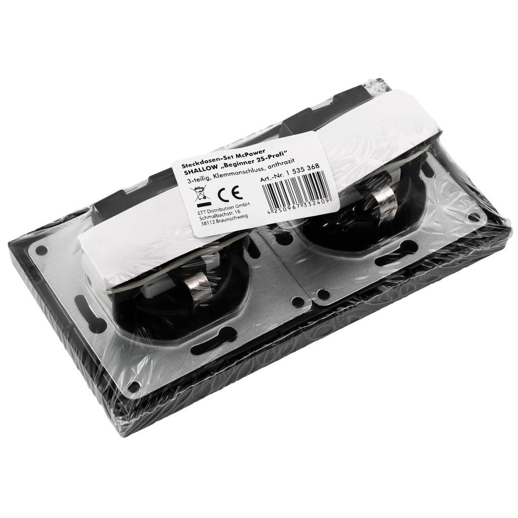 Product packaging showing electrical outlets.