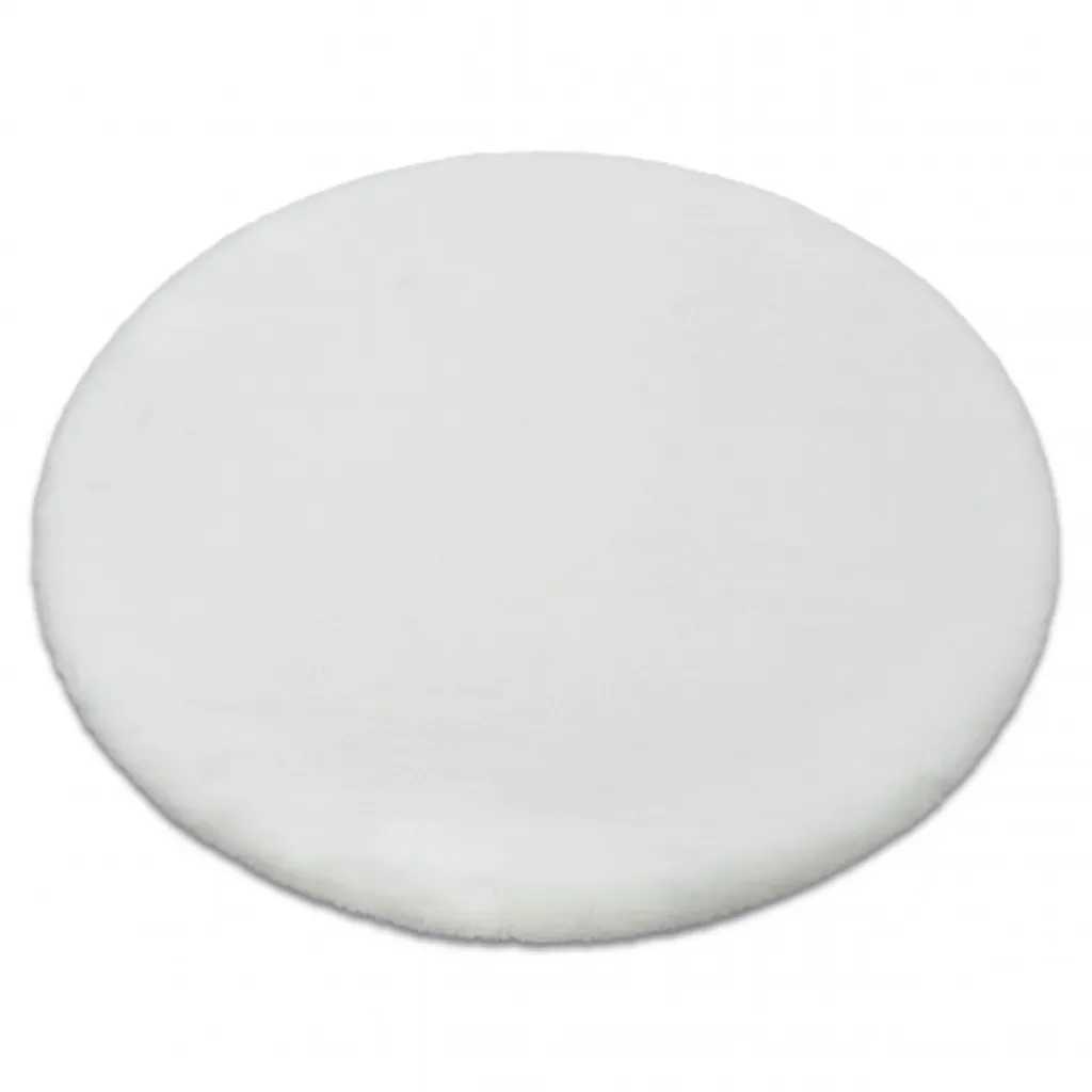 Tapis BUNNY blanc 100 cm : douceur imitation fourrure et format rond