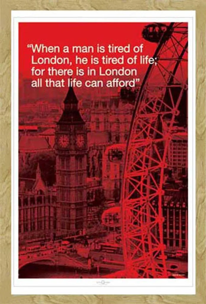 Quadro Londra Shinsuke Maxi MDF Faggio - Poster City Quote 61x91.5
