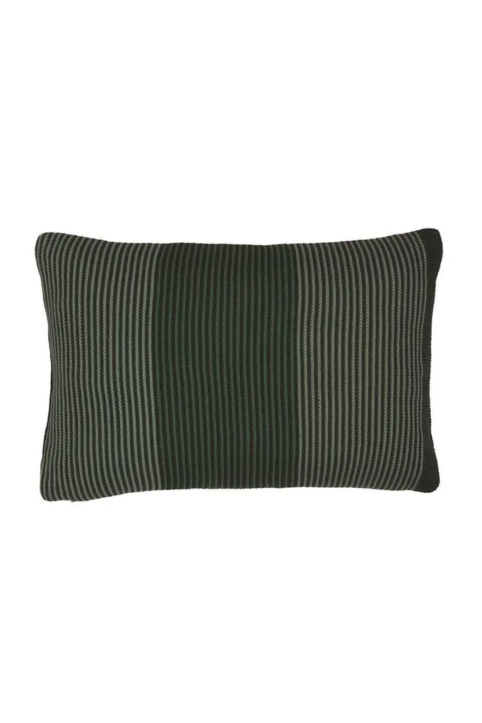 Coussin décoratif 40x60 cm Vert à rayures Blockstripe en tissu durable