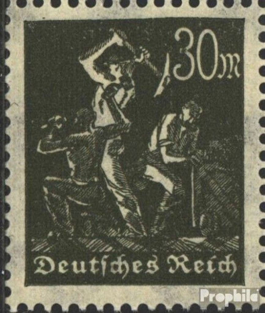 Briefmarken Deutsches Reich 1923 Mi 243I, gebrochene 3 (Feld 8) postfrisch Arbeitergruppen