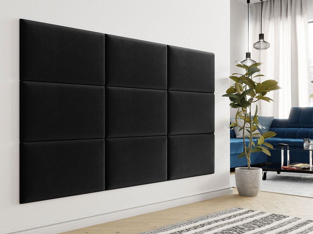 Panneau mural capitonné 70x40 PAG – noir Image du produit 