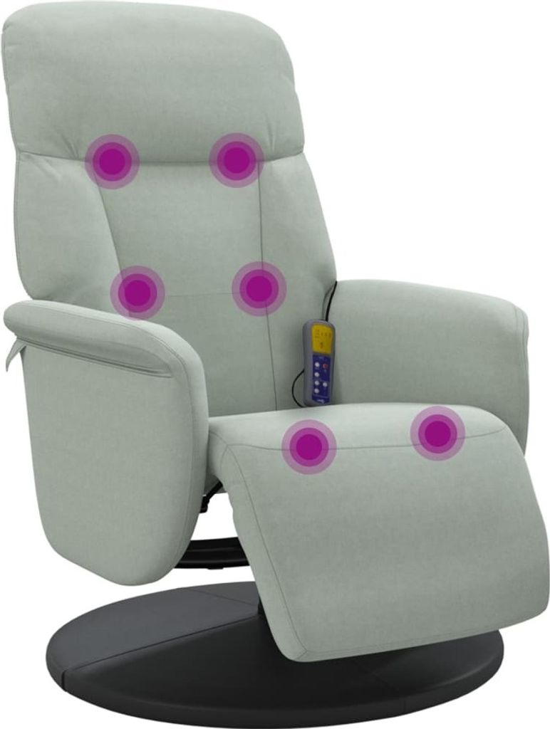 vidaXL Massagesessel mit Fußteil Hellgrau Samt Produktbild 