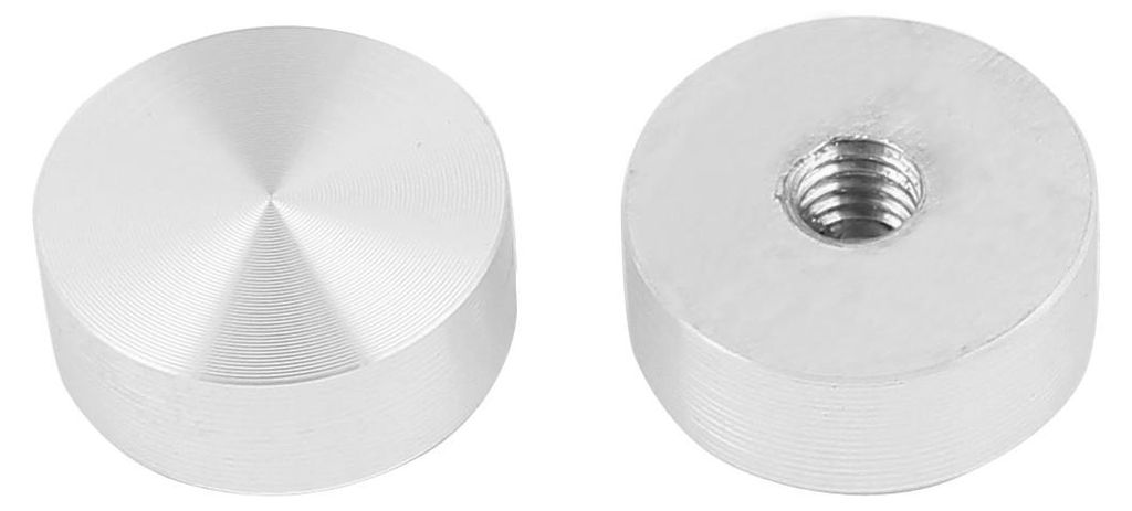 4pcs M6 Gewinde 20mm Dmr Runde Form Aluminium Scheibe Hardware fš¹r Glastisch de