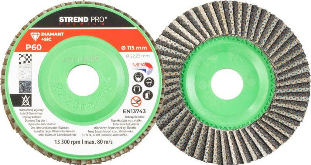 Disque Strend Pro 115 x 22 mm, abrasif, P60 Image du produit 
