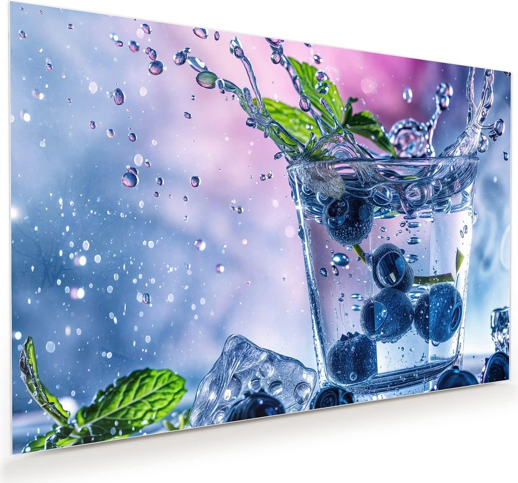 Glasbild 45x30cm in XXL für Wohnzimmer, Schlafzimmer Motiv Erfrischendes Getränk