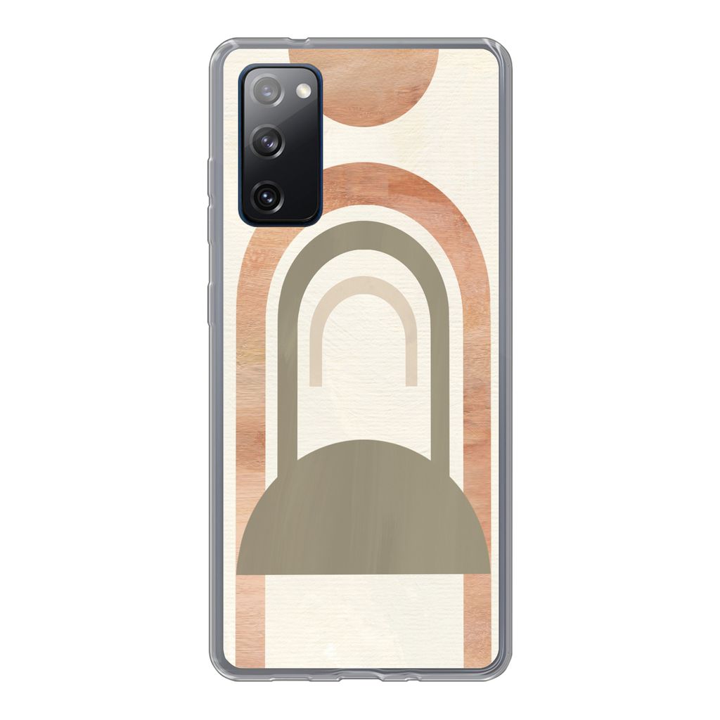 MuchoWow Handyhülle Schutzhülle Hülle für Samsung Galaxy S20 FE Rosa - Grün - Abstrakt Silikon Softcase Handy Hülle - Abdeckung