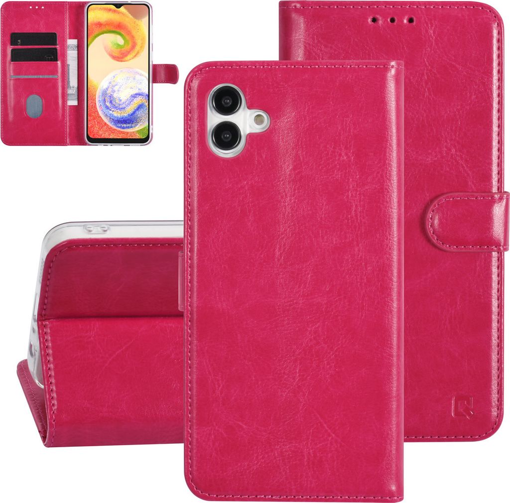 UNIQ Accessory Galaxy A04 Book type case - Card holder for 3 cards - Magnetic closure - Hot Pink