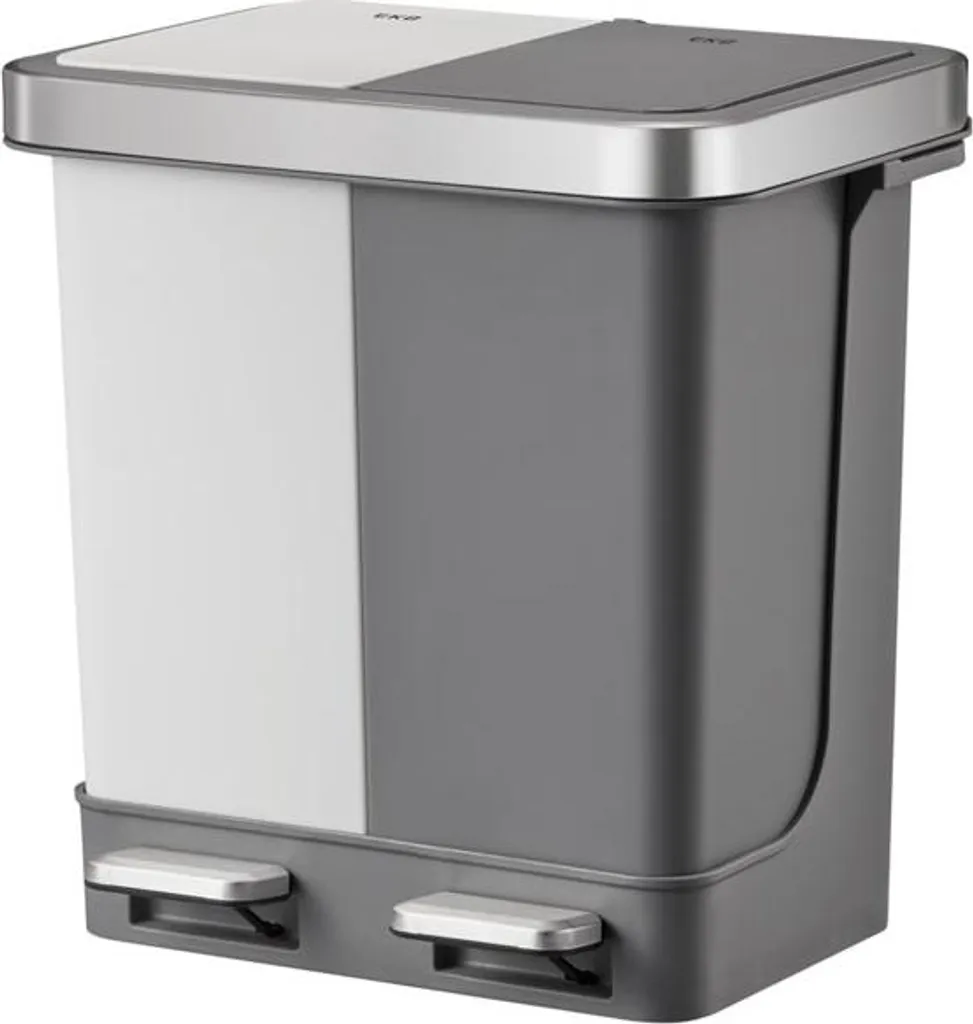 Poubelle anti-odeur et tri facile EKO Hana Duo 10+10L Inox et Plastique
