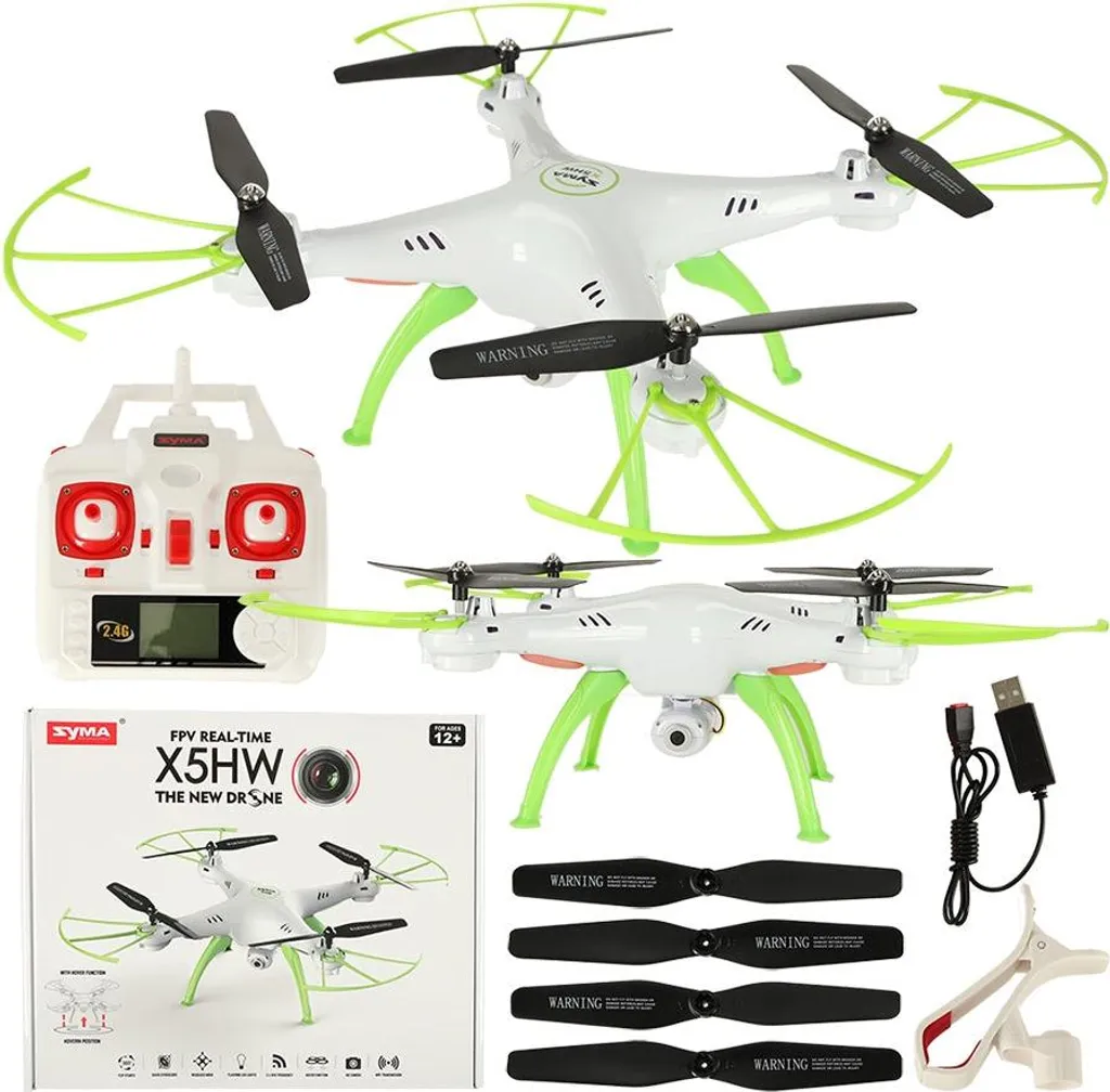 Drone Syma X5HW RC 2.4GHz avec Caméra Wi-Fi FPV Blanc pour Débutant