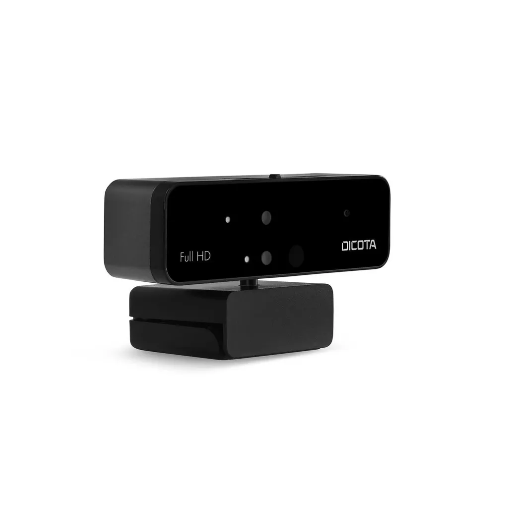 Dicota Webcam PRO Face Recognition Full HD Noire pour Windows Hello