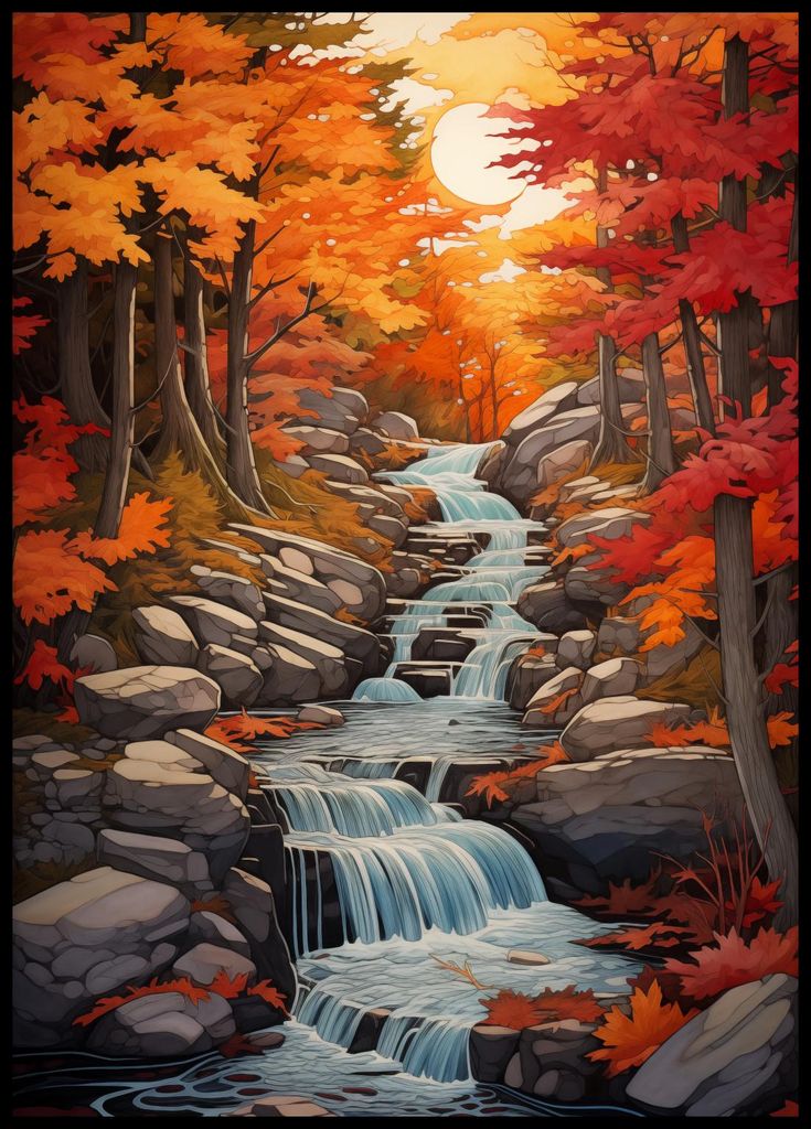 Plakat 64x90cm Herbstfälle