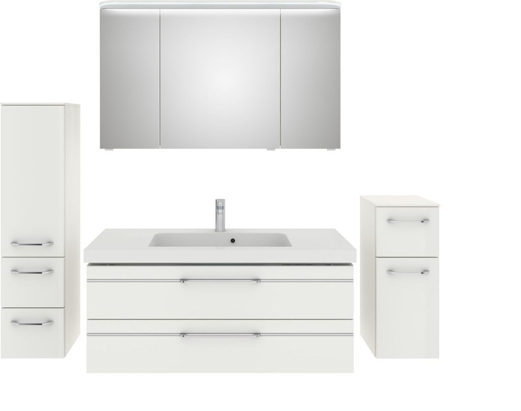 Pelipal Set, Balto Sprint 5 tlg. Badmöbel Set Weiß Hochglanz SET-014-043