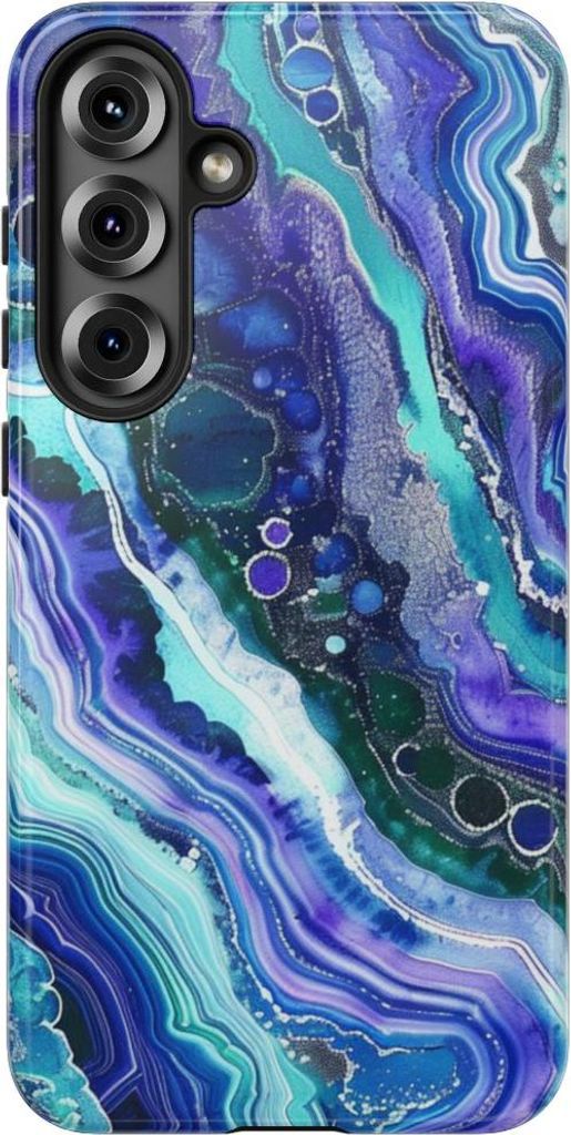 Blau-violette Geodenwirbel – Hülle Kompatibel mit Samsung Galaxy S25 Plus