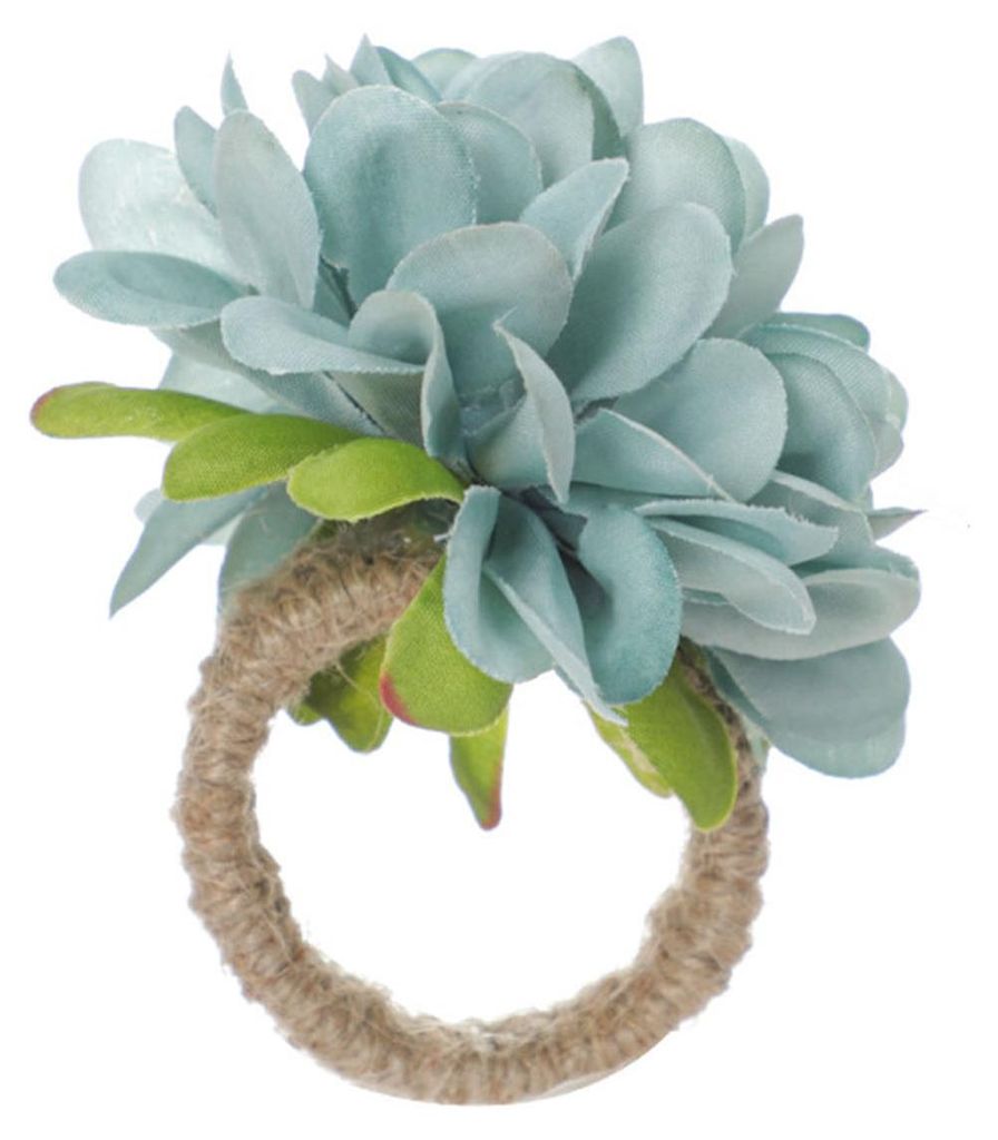 Serviettenring aus künstlichen Blumen im Landhausstil, aus Juteseil, mit Schnalle, ideal als Tischdekoration für Geburtstage, Hochzeiten, Hotels ...