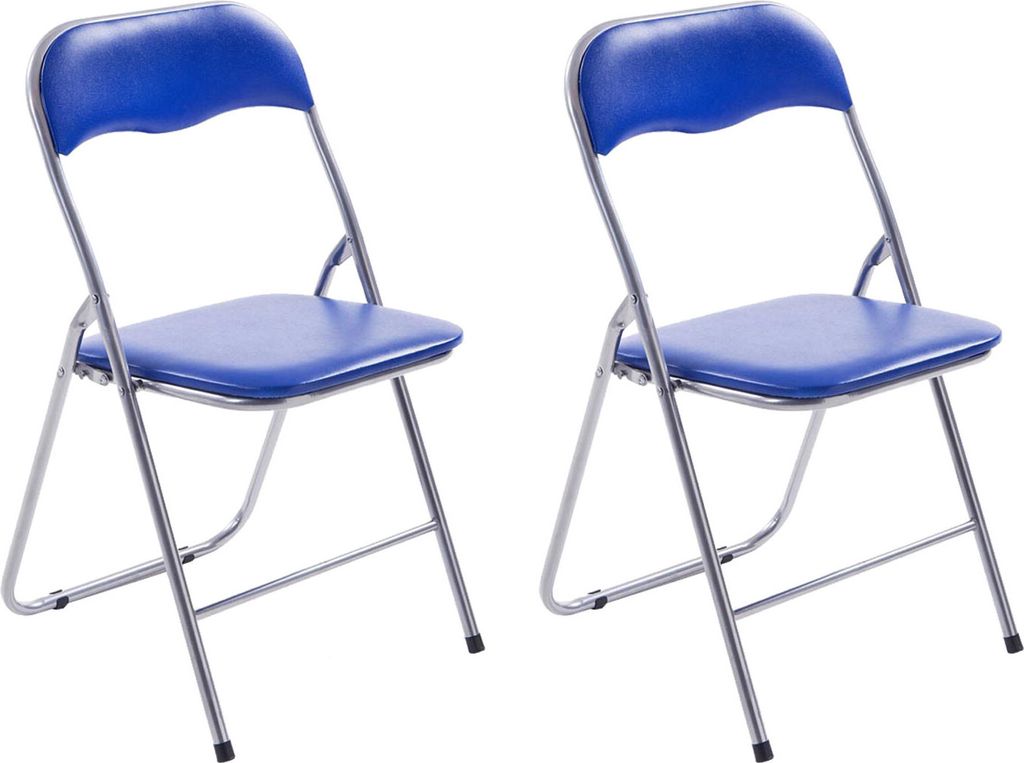2er Set Klappstuhl HLO-CP52 blau/silber
