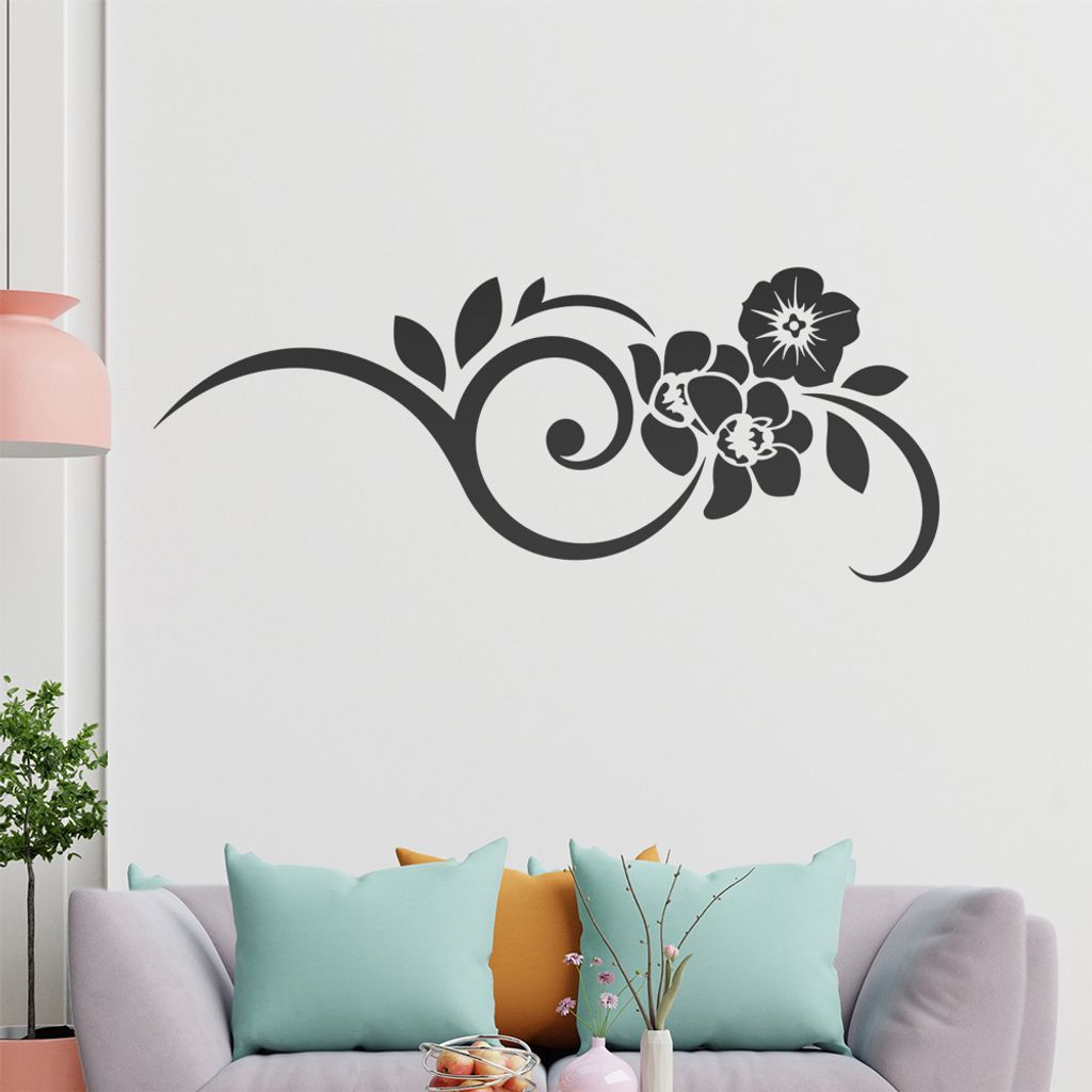 Orchidee - Linien Wandtattoo in 6 Größen - Wandaufkleber Wall Sticker - Dekoration, Küche, Wohnzimmer, Schlafzimmer, Badezimmer