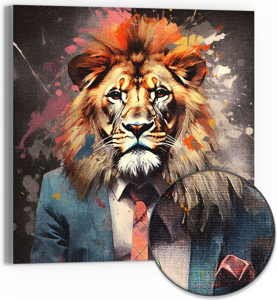 DEQOART Hybrid Leinwand Bild 30x30 cm 'Wild & Elegant' Wandbild Glas flach modern