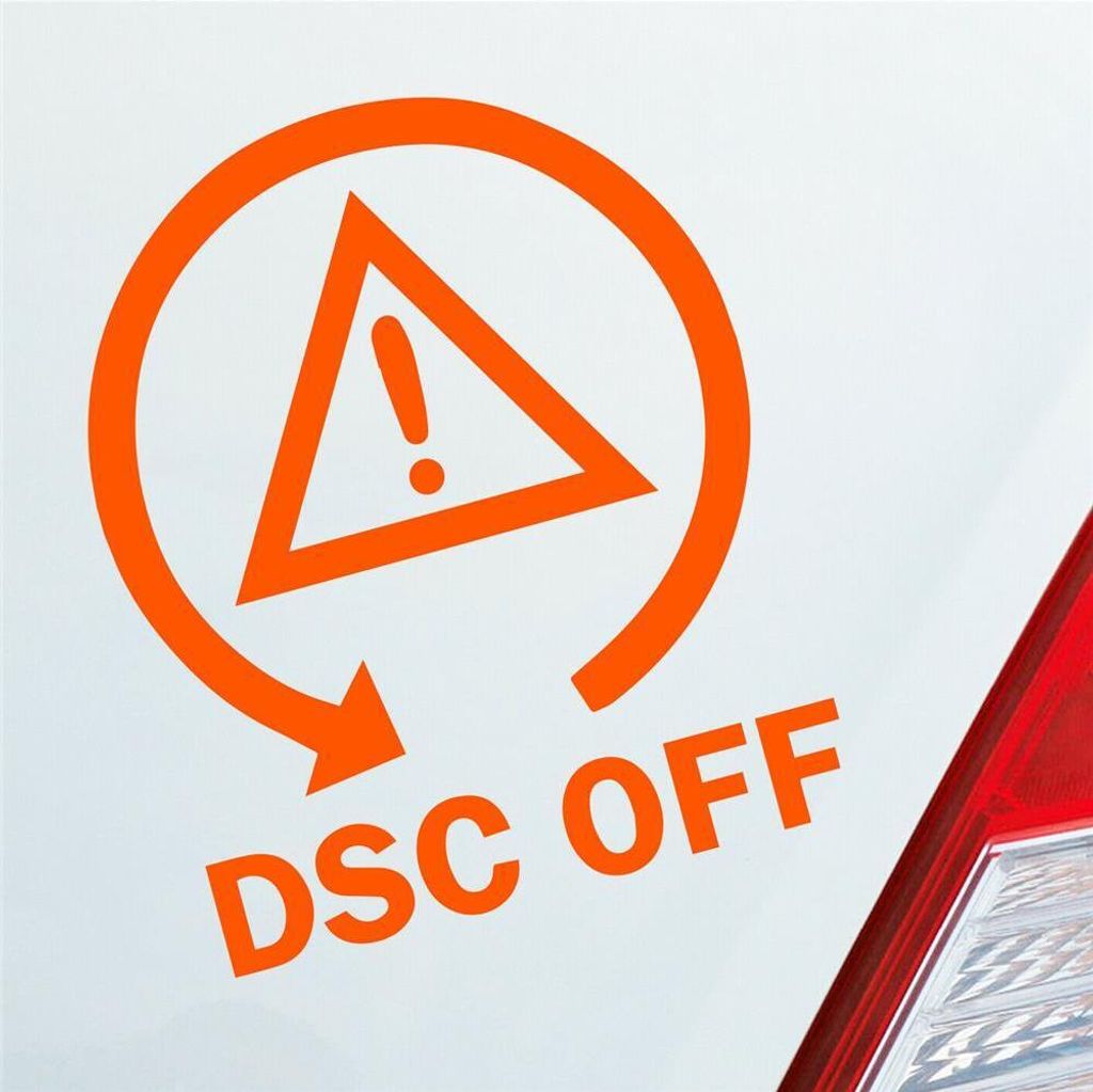 Auto Aufkleber DSC OFF Symbol Drift Tuning 11x9 cm Orange Sticker Heckscheibenaufkleber