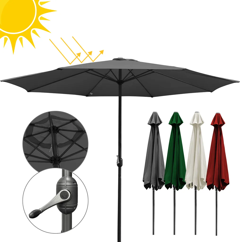 Ombrellone Giardino 3.5m TolleTour Grigio Antracite LED UV40+