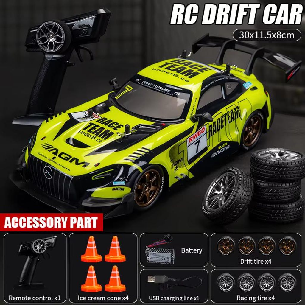 JJRC 1:16 RC-Drift-Auto 4WD 40 km/h mit 2 Reifensätzen, LED Produktbild 