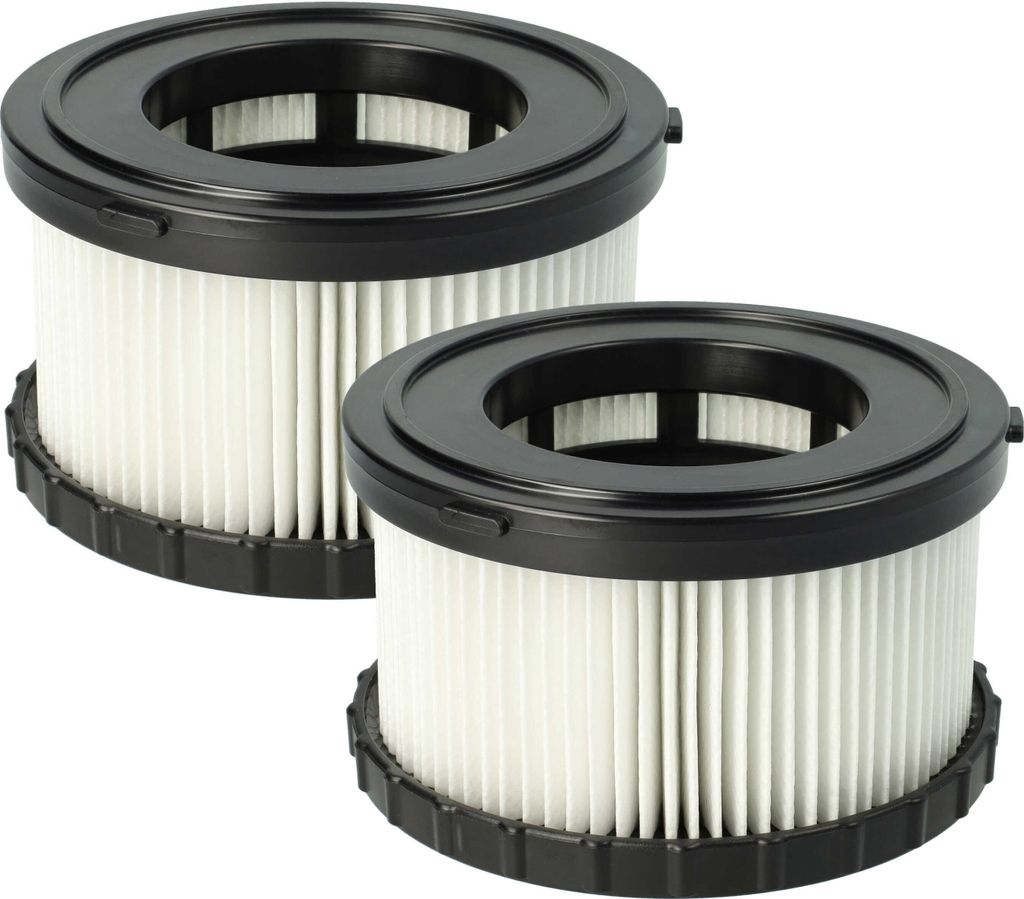 vhbw 2x Staubsaugerfilter kompatibel mit Dewalt DCV517N-XJ 18V, DCV517N 18V, DC 515 18V, DCV 517 N 18V Staubsauger - HEPA-Filter Schwarz Weiß