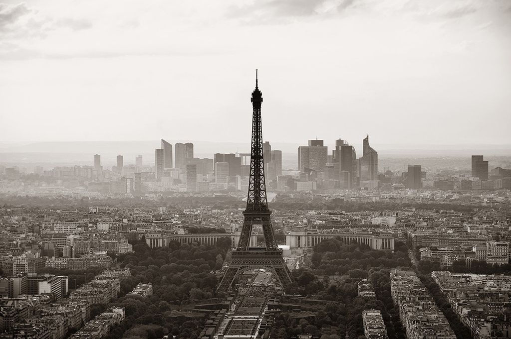 Muralo Fototapete Architektur 368 (B) x 280 (H) cm Vliestapete Wand Tapete Paris Eiffelturm Panorama Himmel Wohnzimmer Schlafzimmer moderne Wandbil...
