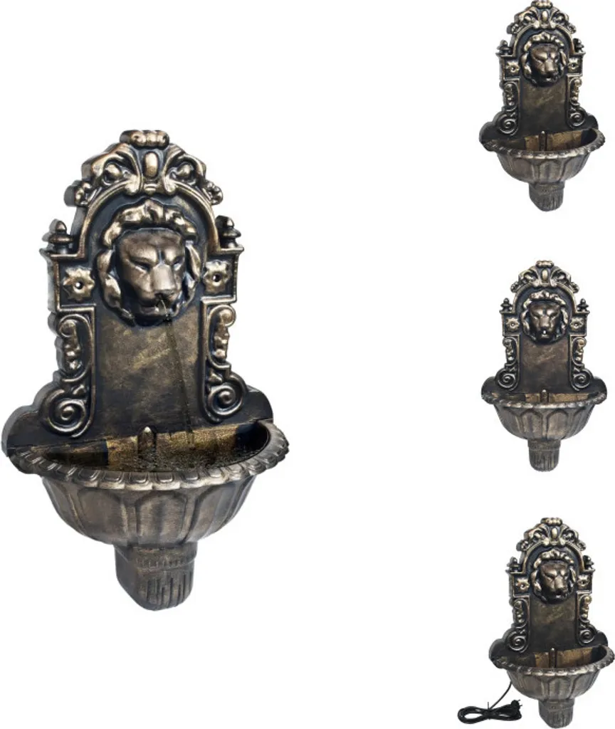 Petite fontaine murale tête de lion bronze pour décorer un mur vide