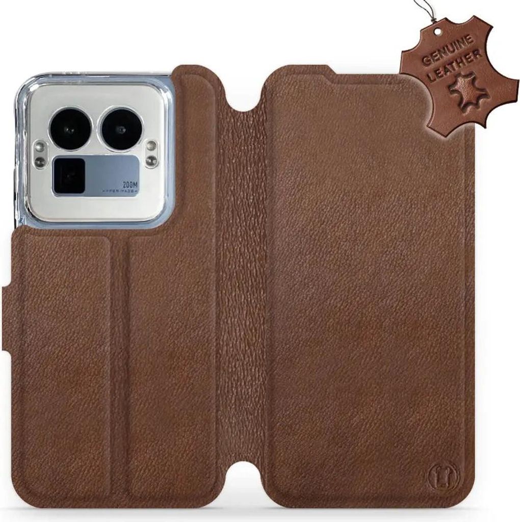 Echtleder Handyhülle für Realme GT 8 Pro, Mobiwear Leather, Braun