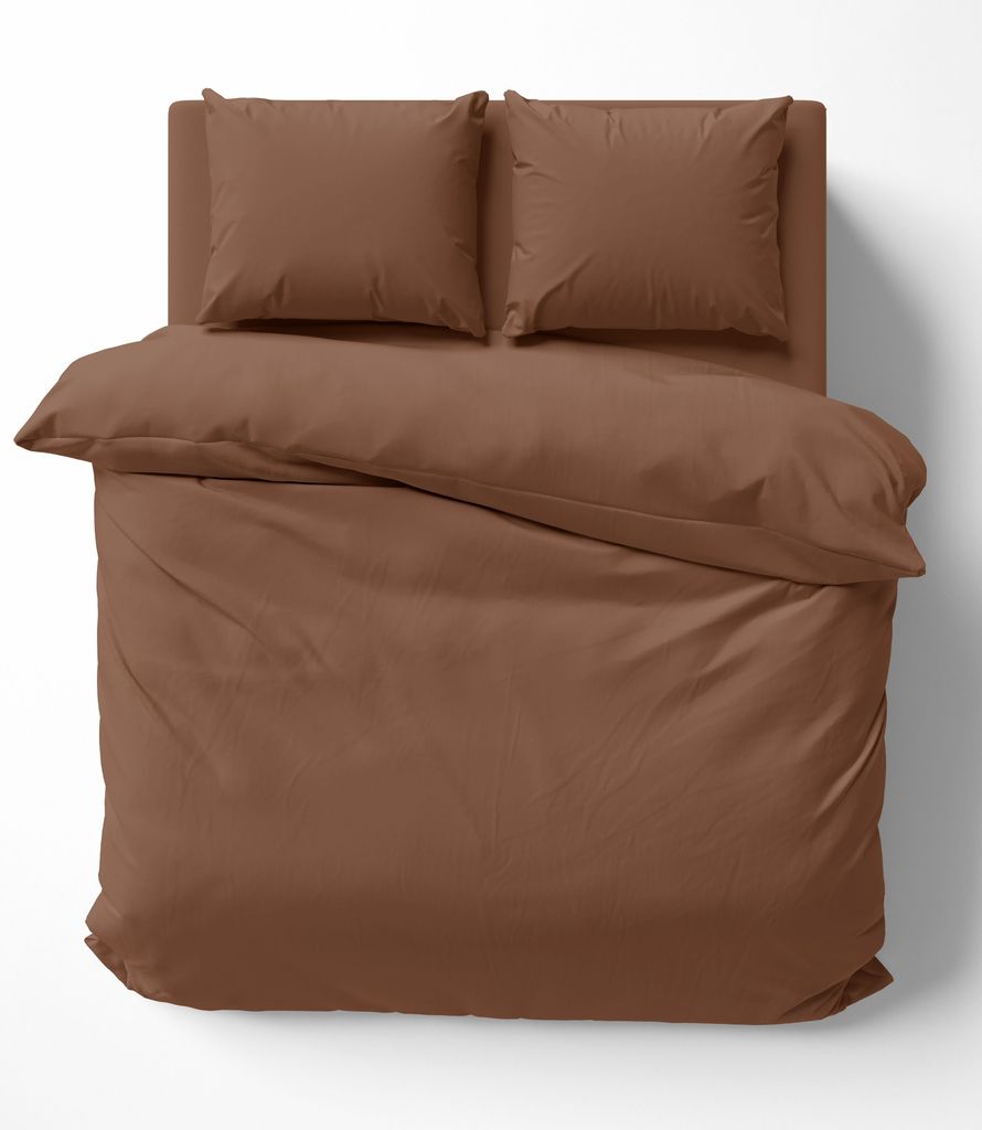 Uni Bettwäsche 240x220 cm braun schoko Doppelbett Einfarbig Produktbild 
