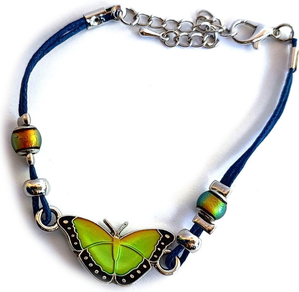 Stimmungsarmband Blauer Morpho Motiv 2 dunkelblau