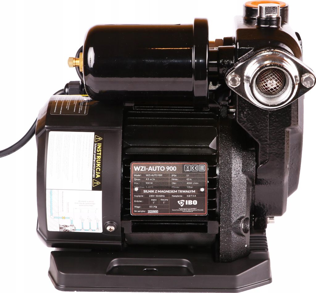 IBO | Druckpumpe WZI 900 AUTO - 75 l/min - Energieeffizient - Sehr leise - Einfache Bedienung