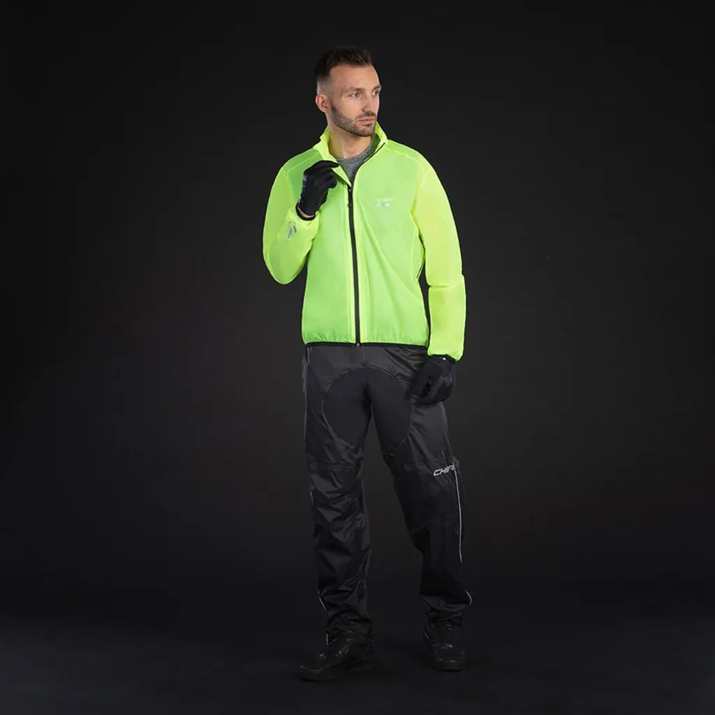 Veste vélo jaune fluo CHIBA pour rouler au sec par vent et pluie