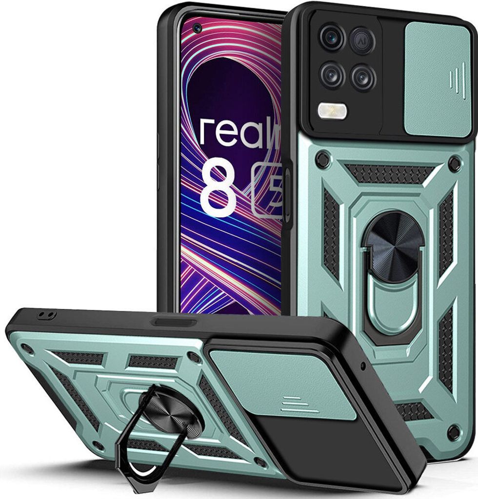 Realme 8 5G Hülle mit Ring Ständer Halter Dia Kameraschutz Produktbild 
