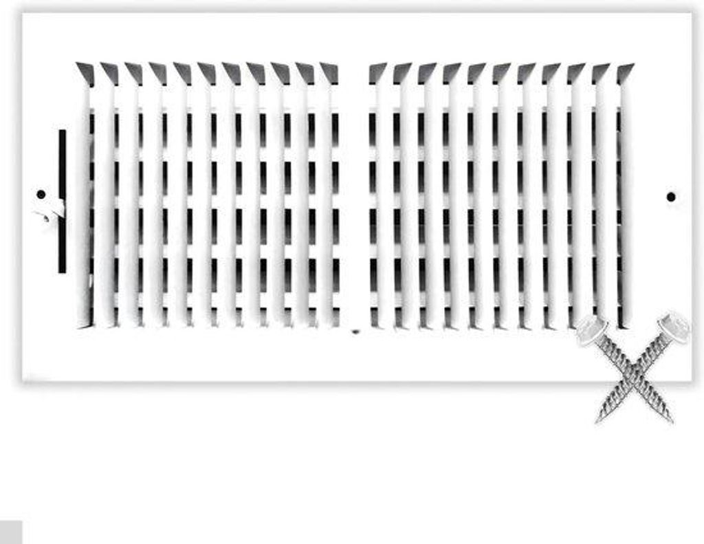 Stahl-Ventilator - Plafond-Grille - Lüftungsregler - Seitenwand - 14x6 Zoll - Weiß