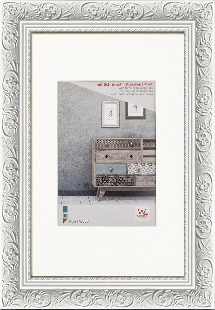 Cornice di legno 40x50 cm bianco barocco