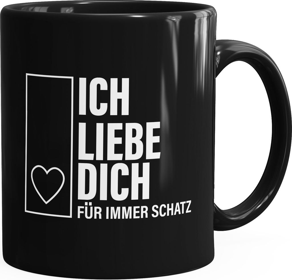 Kaffee-Tasse ich Liebe ich Dich für immer Schatz Autiga schwarz unisize