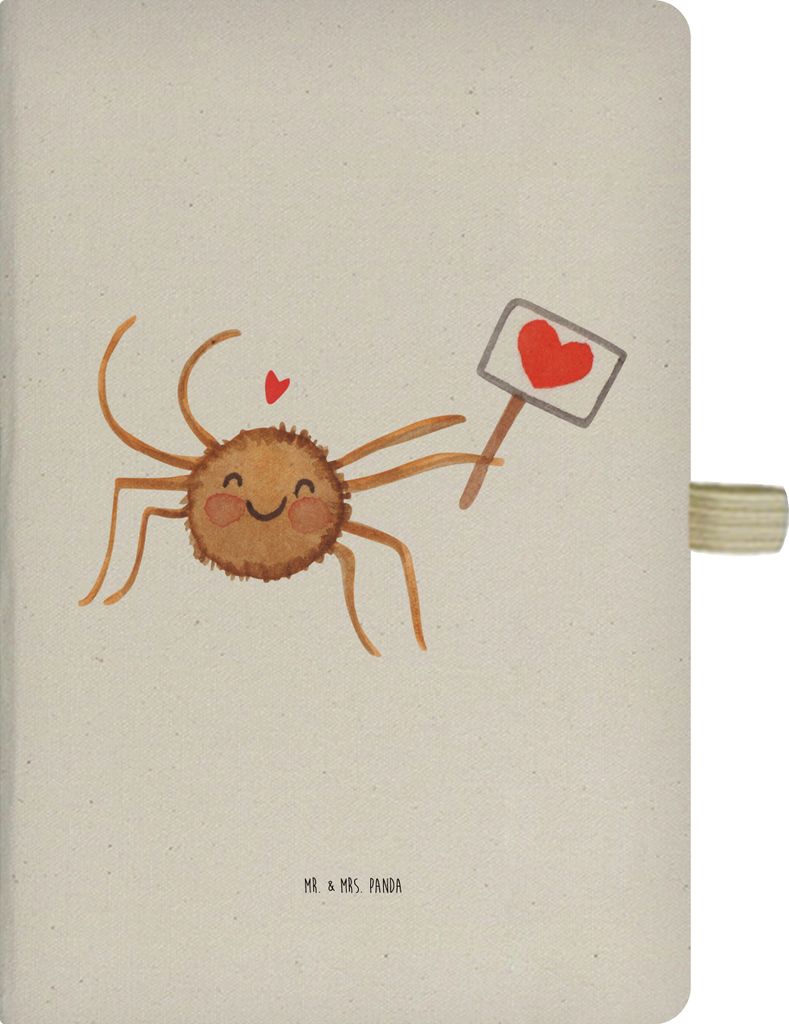 Mr. & Mrs. Panda skizzenbuch a4 Spinne Agathe Motivation - Transparent - Geschenk, notizbuch, Glück, Journal, Kladde, Dankeschön, Vertrauen, Tage...