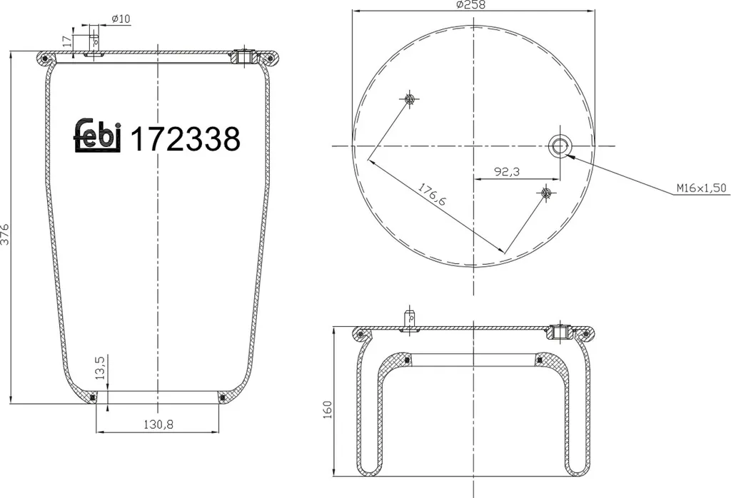 Système de Suspension Pneumatique VOLVO 7700 - Soufflet FEBI 172338