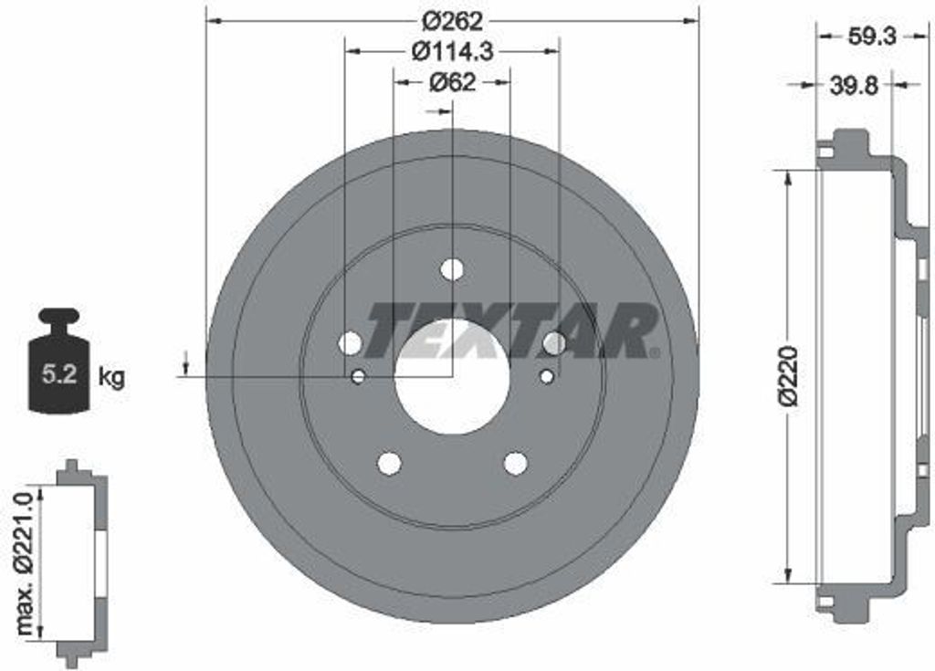 2x TEXTAR Bremstrommel 94047700 für SUZUKI SX4 (EY GY) SX4 Stufenheck (GY)
