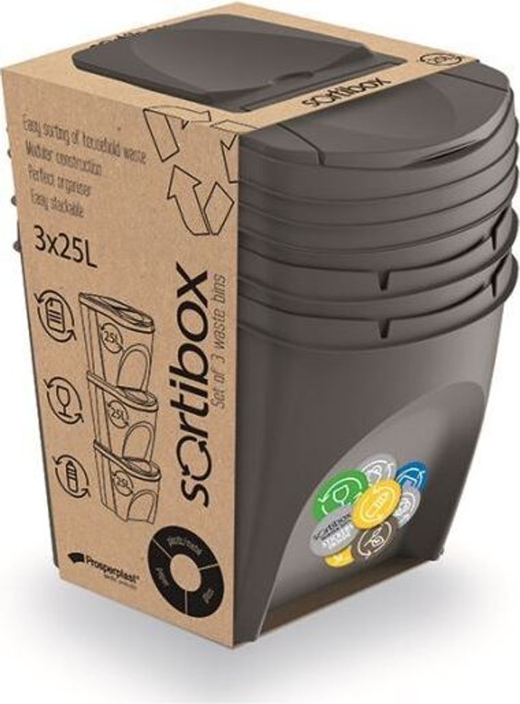 Prosperplast Recyclingbehälter 75l 3 Einheiten Weiß  Weiß Produktbild 15