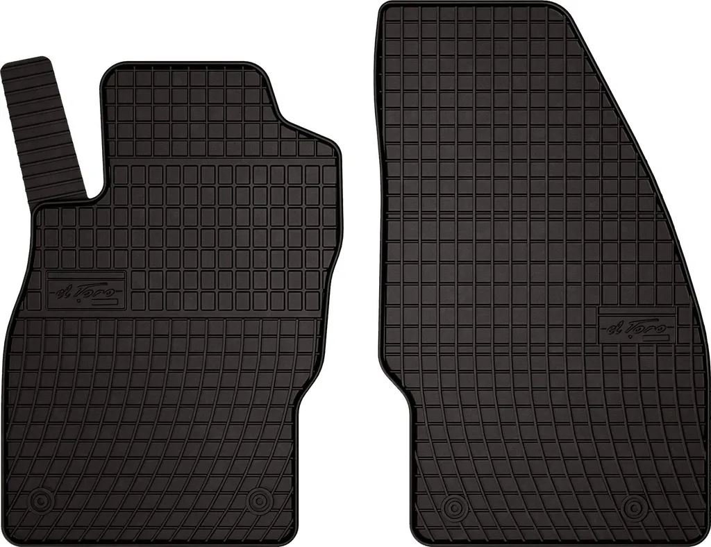 Tappetini auto in gomma adatto per Opel Corsa E (2015-2020, hatchback 1ª fila) neri, set 2 pz, con fissaggi