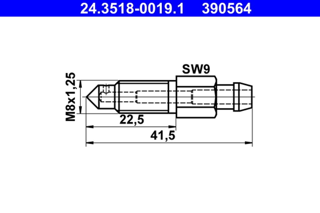 ATE Entlüftungsschraube Entlüfterschraube 24.3518-0019.1 41,5mm