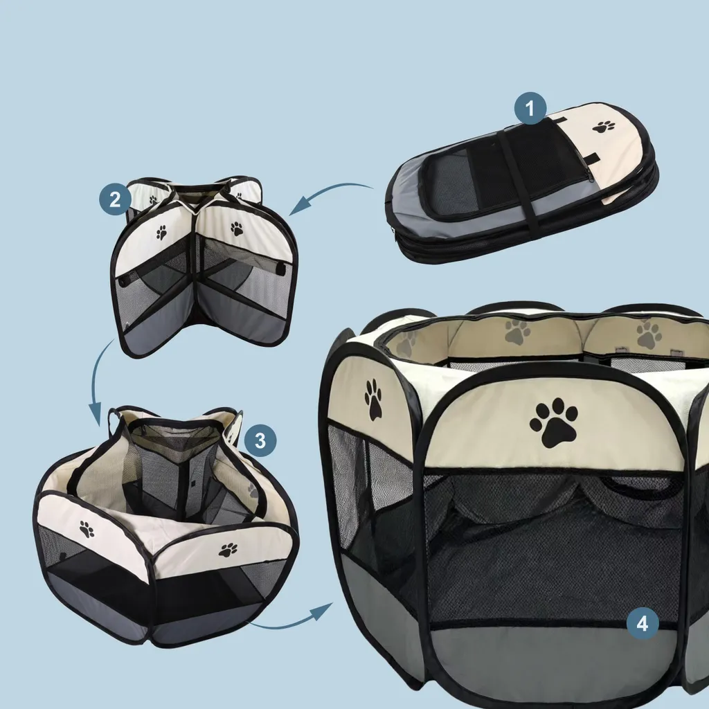 Parc pour Chiots Extérieur et Intérieur Modulable en Acier Résistant - 5