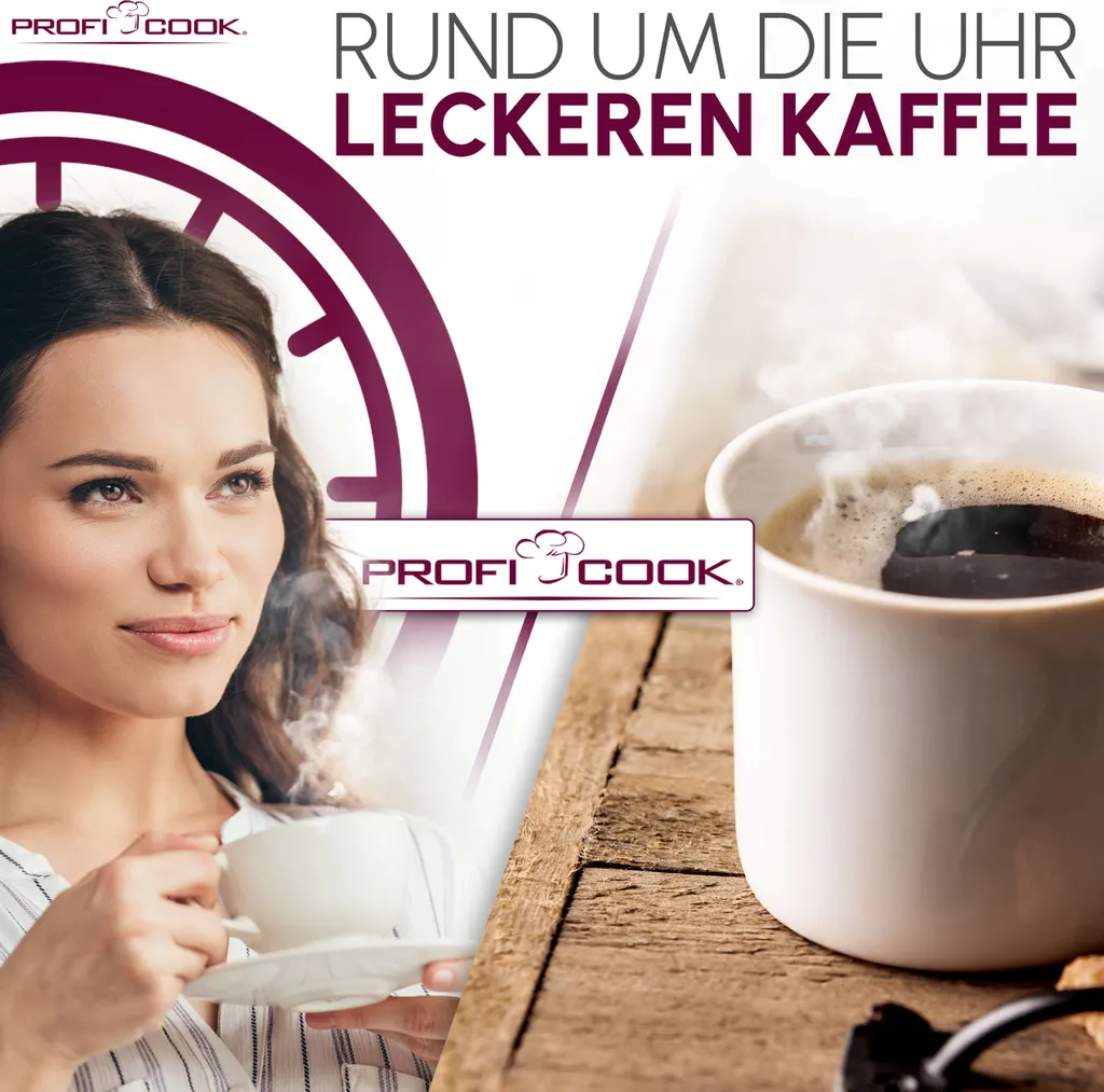 Cafetière programmable PC-KA 1191 Profi Cook inox avec écran digital - 14